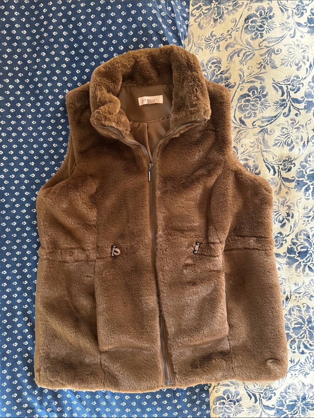Philosophy Plush Brown Faux Fur Vest